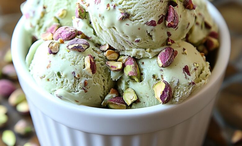Homemade Pistachio Ice Cream